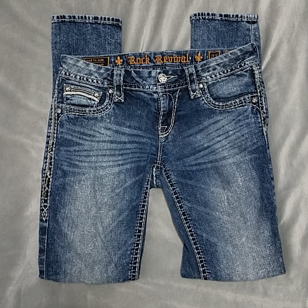 Rock Revival Indi Ankle Skinny Jeans Womens Sz 27